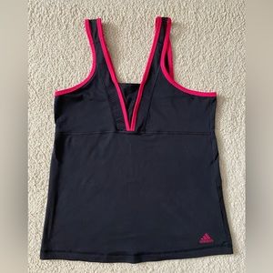 adidas, Black with Pink Tank Top, Size M